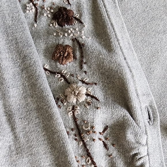 Shine New York Cardigan, Grey, Medium, Embroidery - Picture 4 of 6